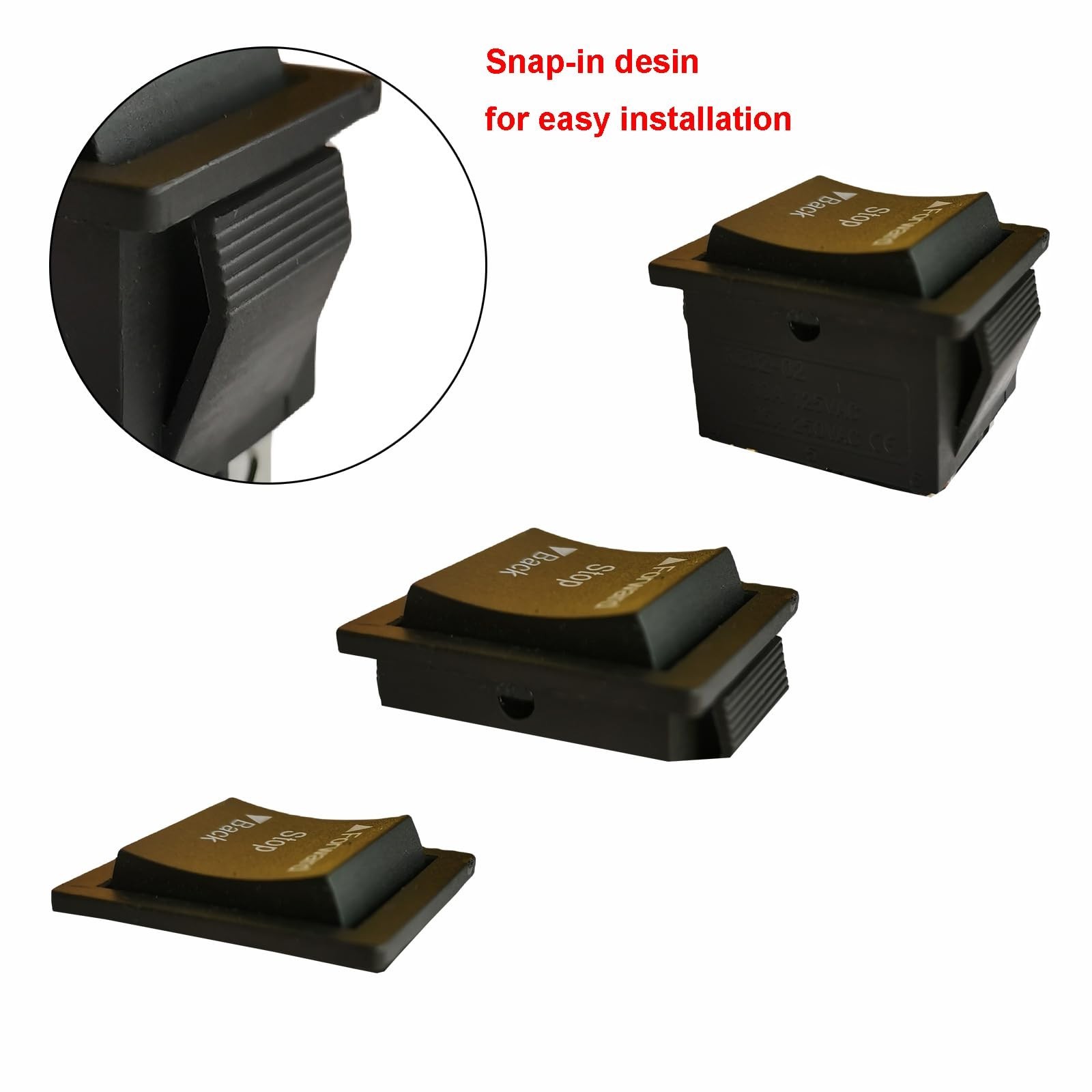2 PCS 6V 12V Forward Reverse Switch for Kids Ride-On Car Replacement Parts, Blac