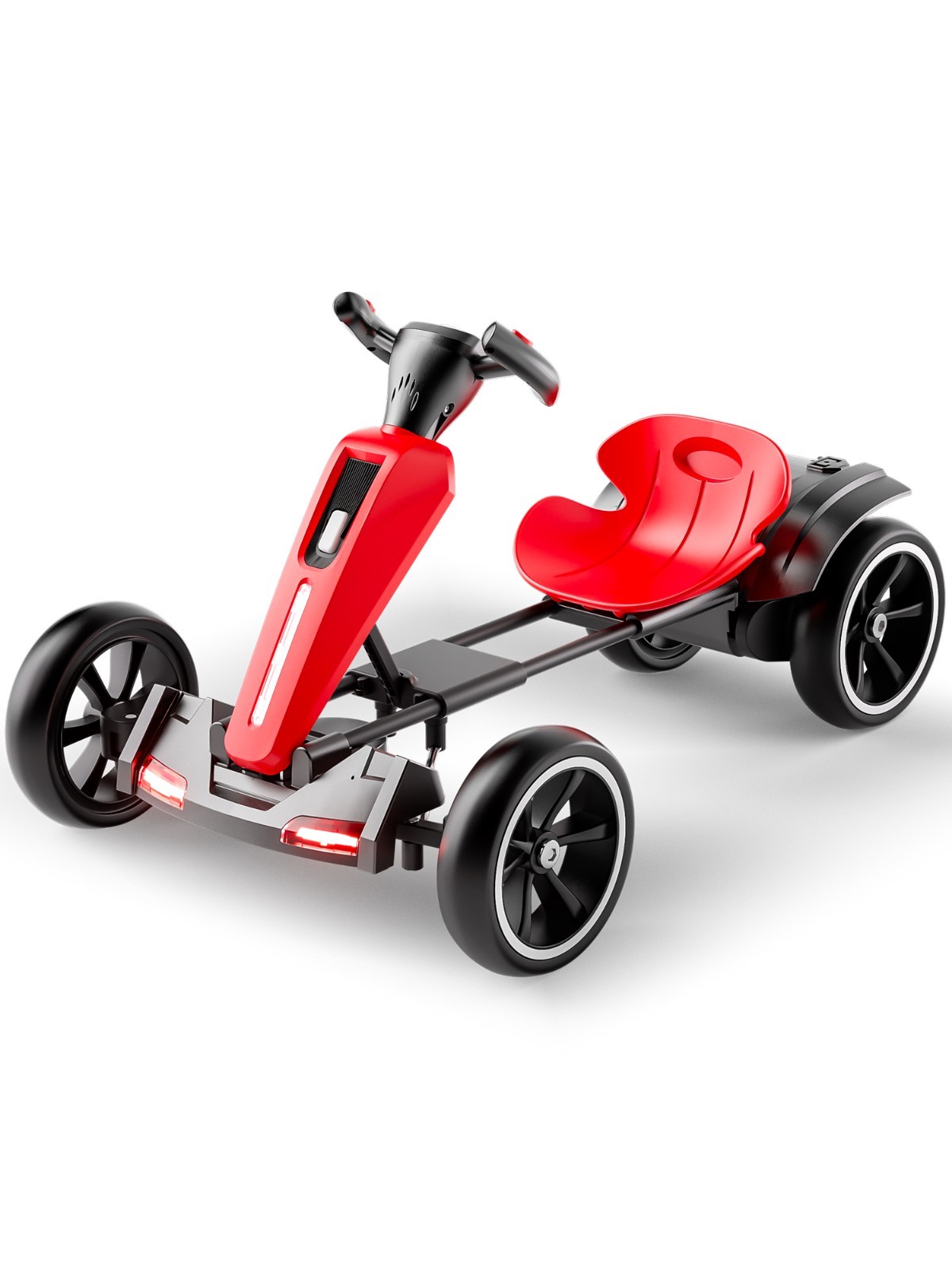 12V Electric Go Kart for Kids with Adjustable Seat Kids Pedal Go Kart, Red