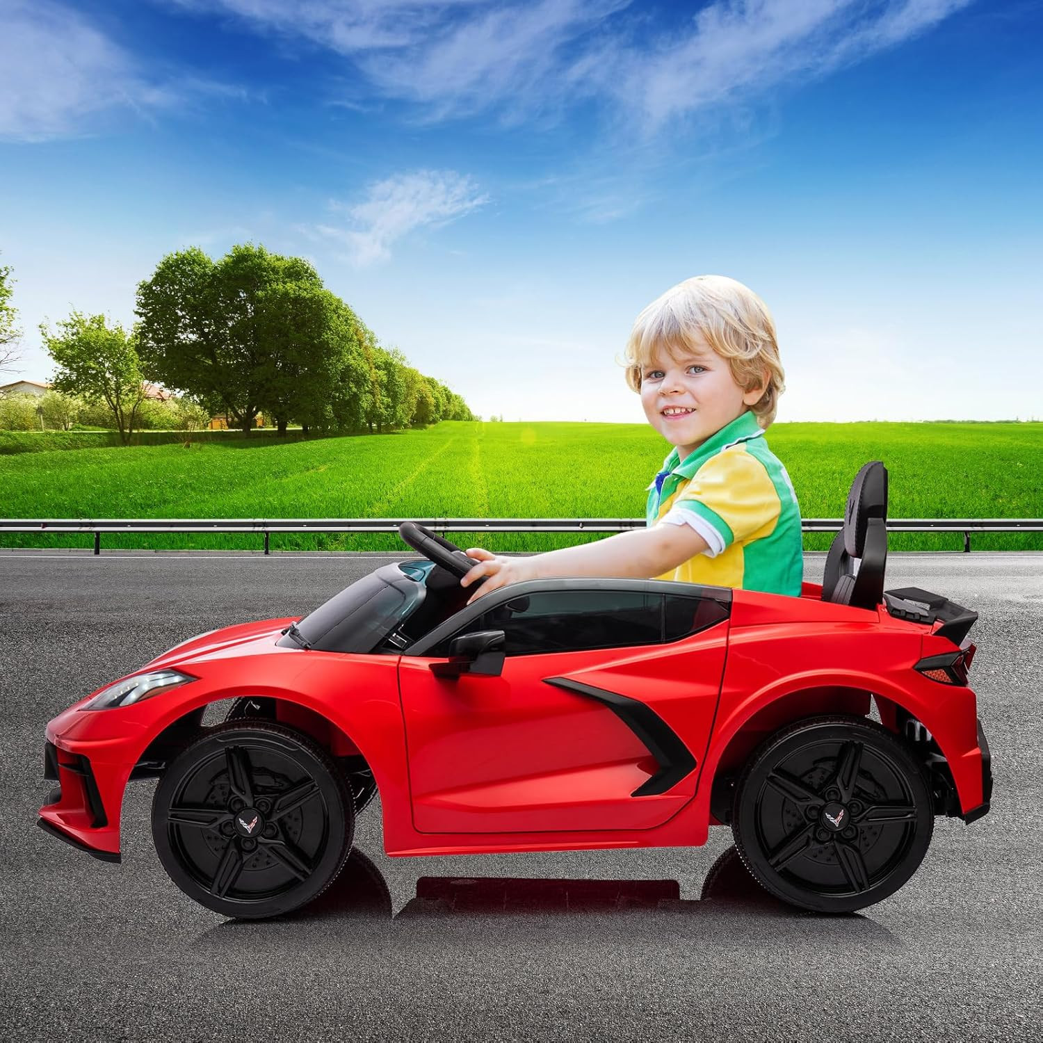 12V Kids Ride on Car Sports Licensed Corvette Electric Car Toy for Toddles with