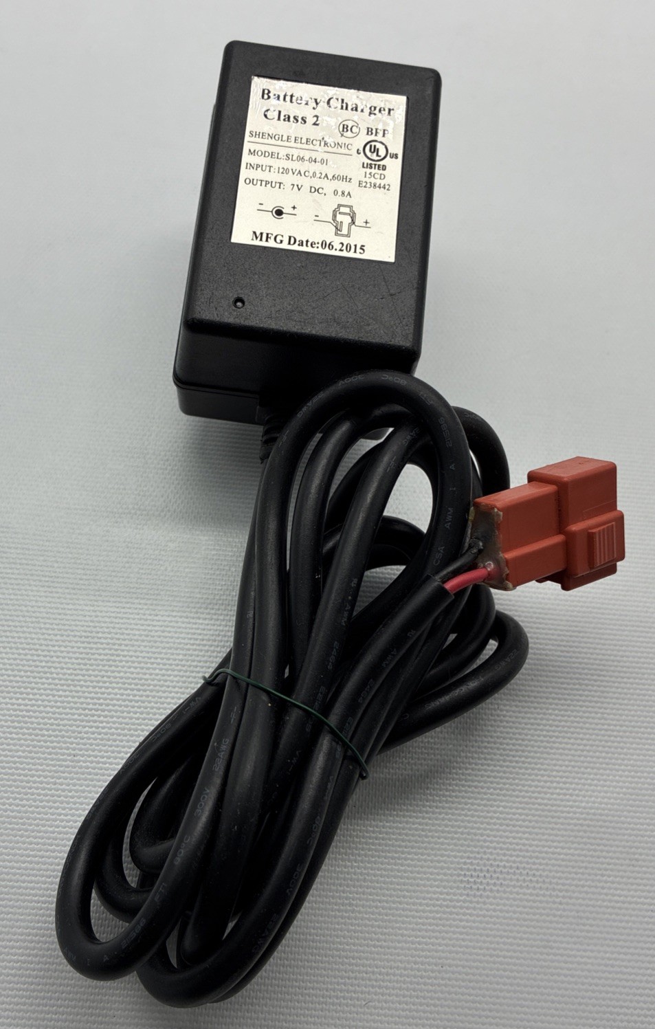 SHENGLE ELECTRONIC BATTERY CHARGER 7V KID TRAX MOTION TRENDS SL06-04-01