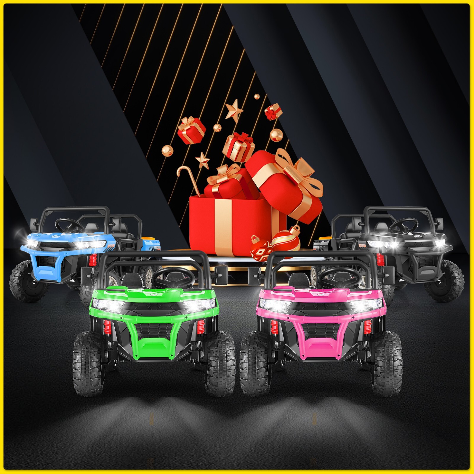 Electric 24V Battery Powered 4WD Kid Ride On Car Toys 2-Seat Dump Truck 6-Wheels