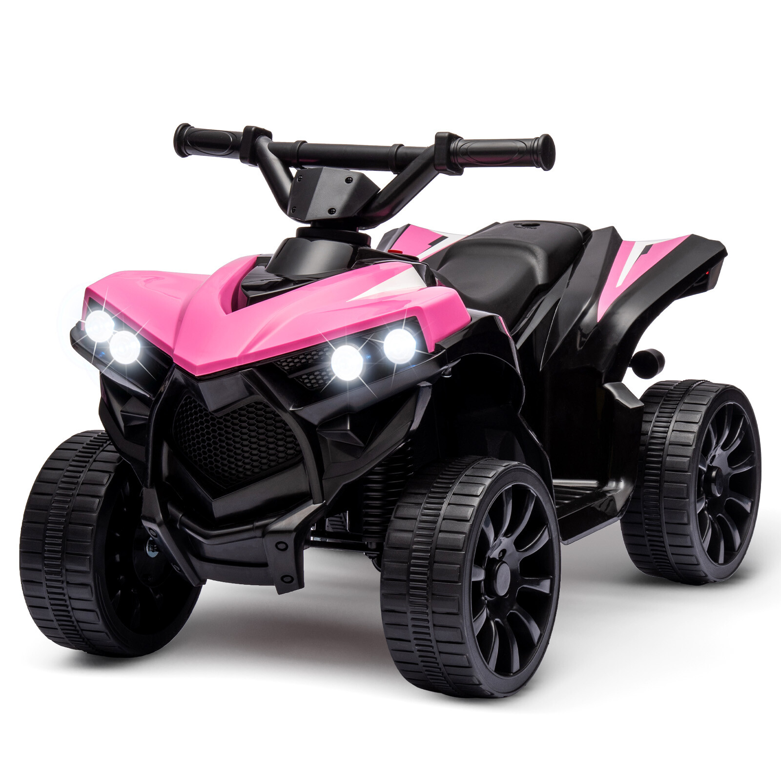 Kids Ride on Toy Car, 6V Battery Powered Quad Electric Vehicle with LED Lights