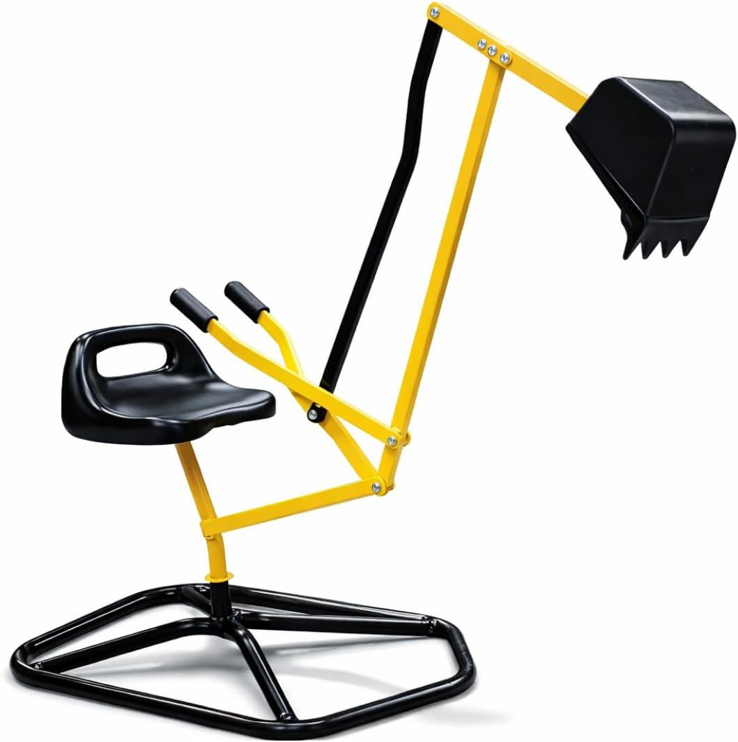 Crane Digger Toy- Ride on W Safer Stabilizing Base- Kid Outdoor Digging Excavato