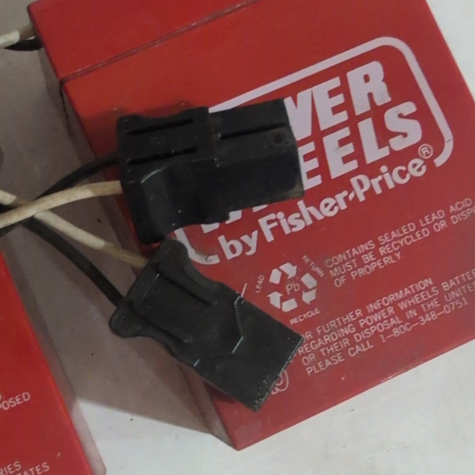 Lot Of 2 Power Wheels Battery 6 Volt Red Fisher Price (USED PREOWNED)