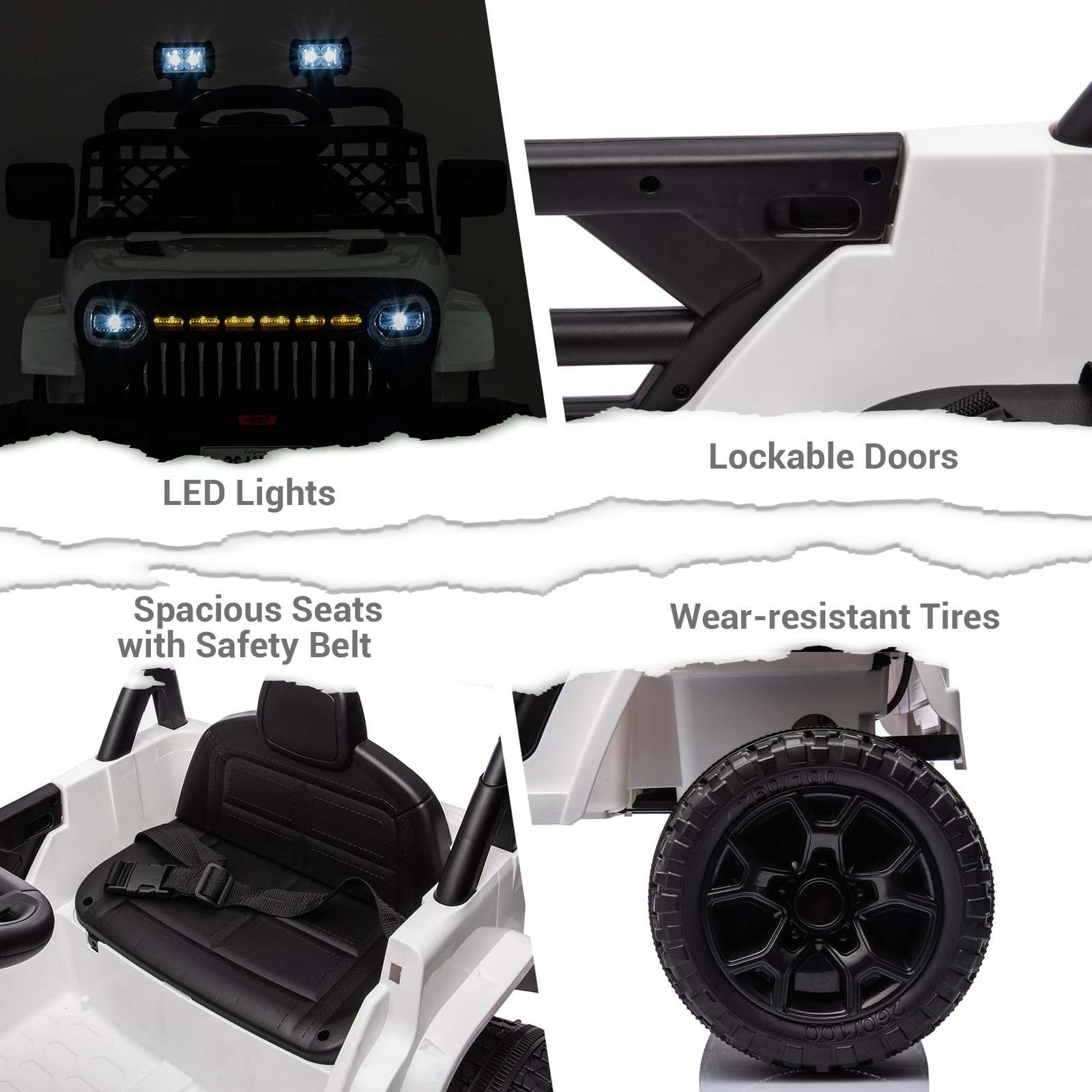 12V Ride On Electric Truck Car Toys for Kids w/ Remote LED Battery Power Wheels
