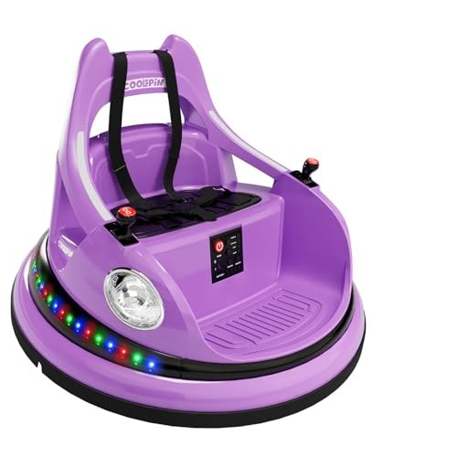Bumper Car for Kids, 12V Ride on Bumper Car for Toddler with Remote Purple