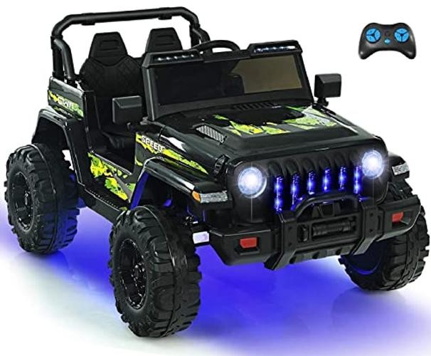 Kids Ride on Car Truck with 2.4G Remote Control, 12V Battery Dark Black
