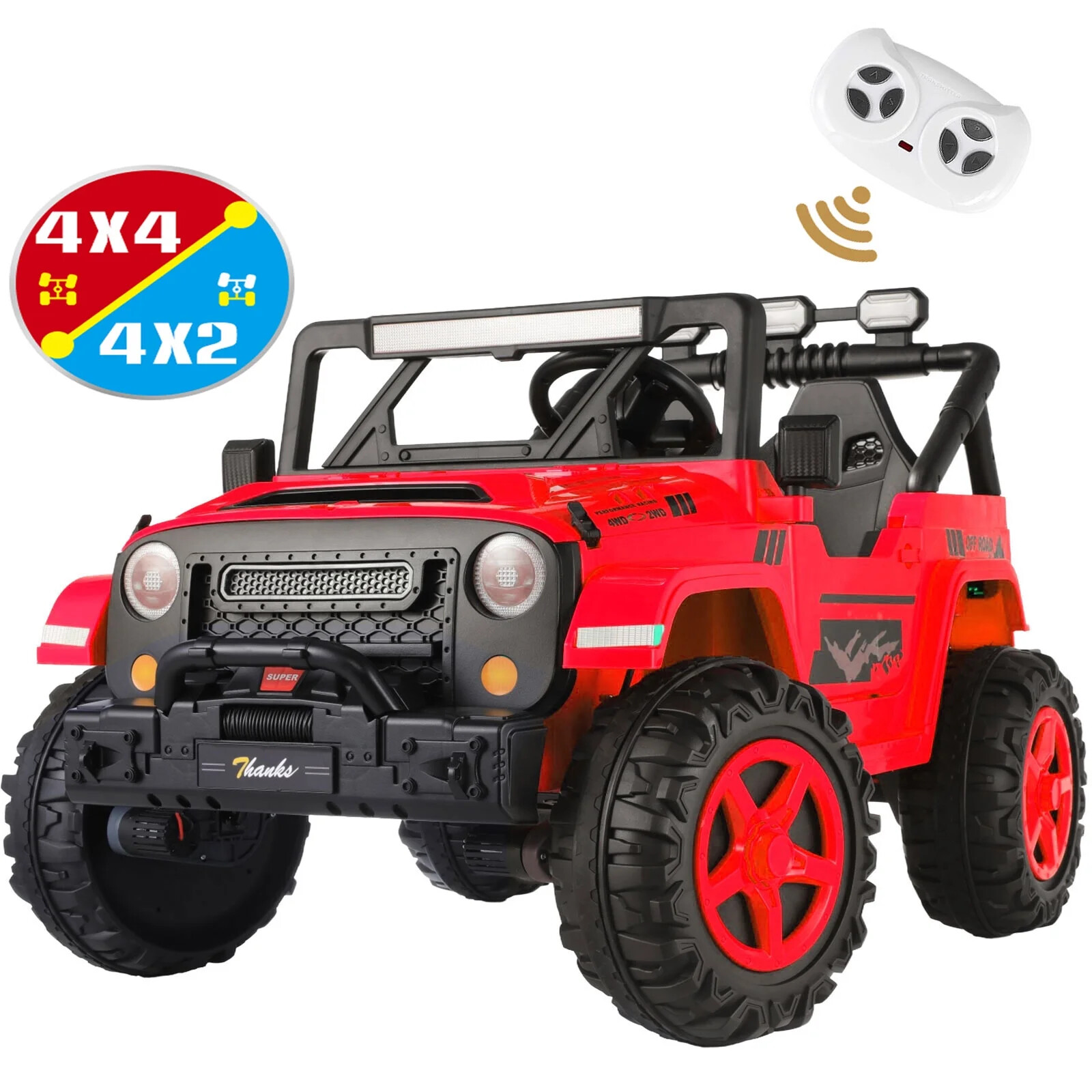 2 Seaters Ride On Truck for Kids 24V Electric Vehicle Toy Car Christmas Gift