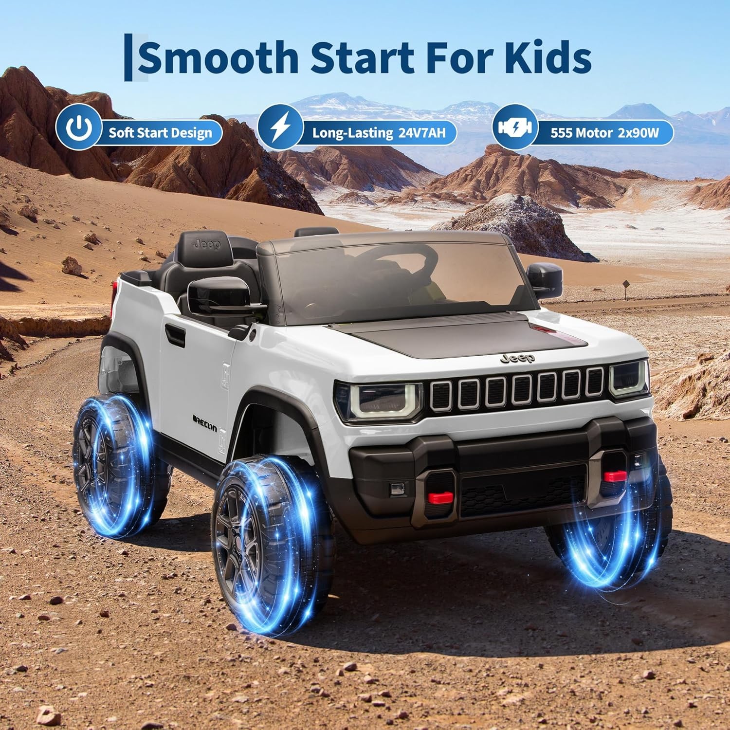 24V 2 Seater Kids Ride on Car Electric Truck Toys for Big Kids Ages 3-8