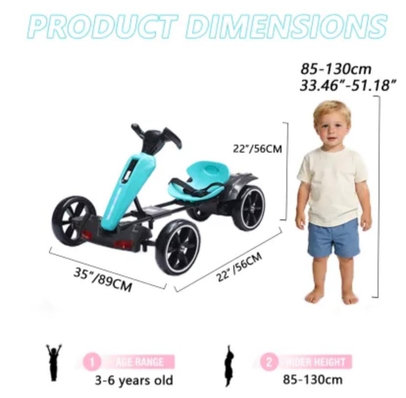 12V Electric Kids Pedal Go Kart,Folder Go Kart,Outdoor Ride On Toy With Adjustab