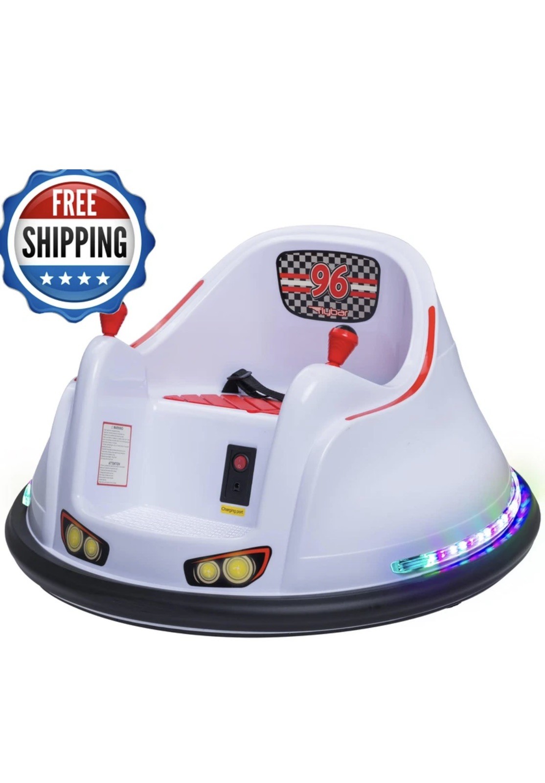 Flybar Funpark 6V Electric Bumper Car Ride-On For Toddlers Ages 1.54 Years Led