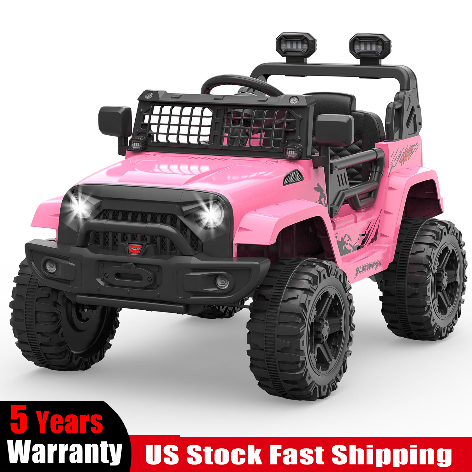 Kids Electric Ride On Truck Toys 12V Power Battery Car Pink with Remote Control
