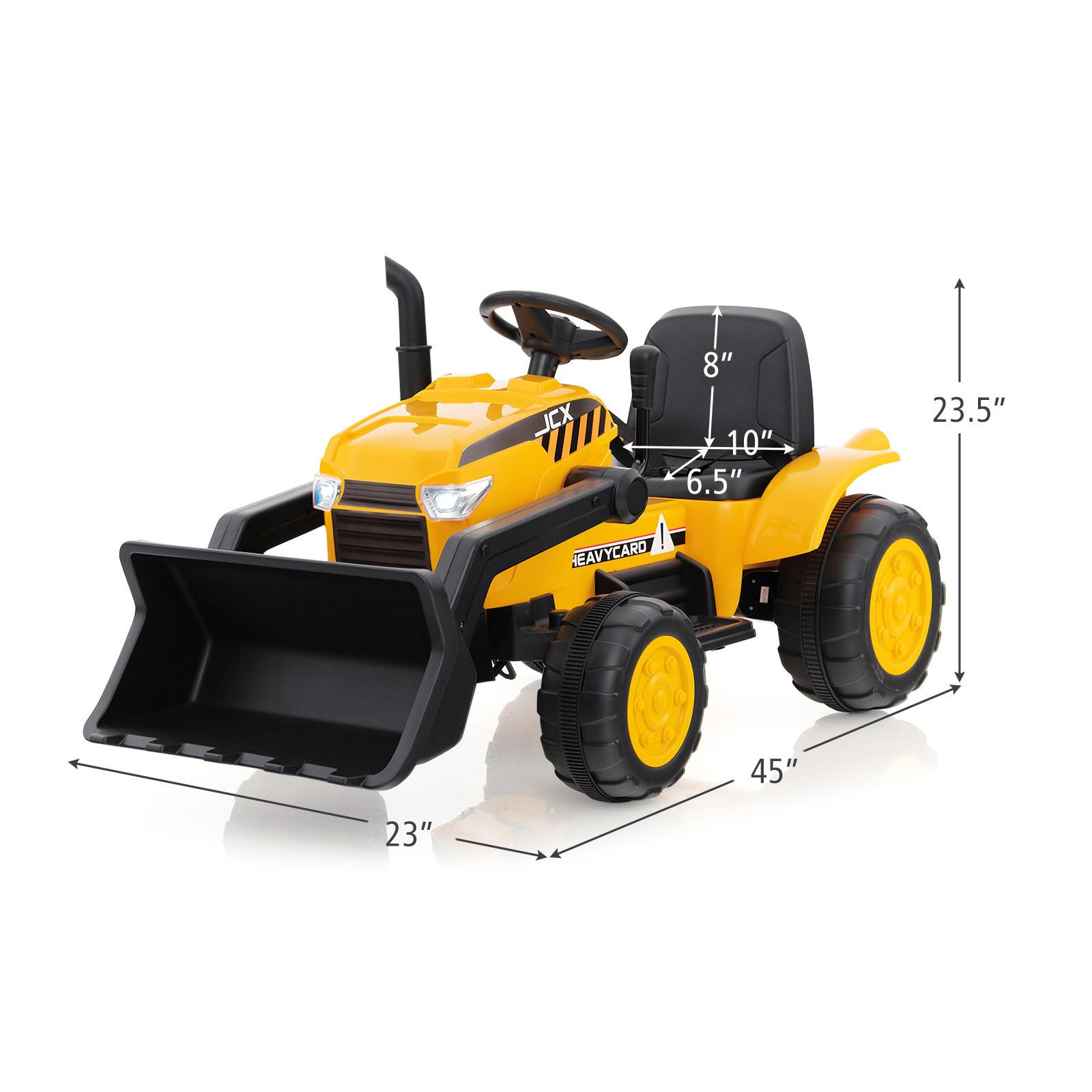 12V Kids Ride On Excavator Digger Electric Bulldozer Tractor RC w/ Light & Music
