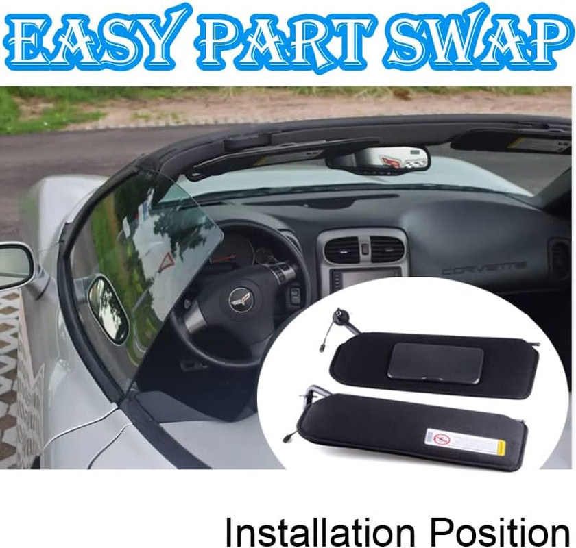 Automotive Sun Visors with Updated Vanity Lights LED Bulb Compatible for Corvett