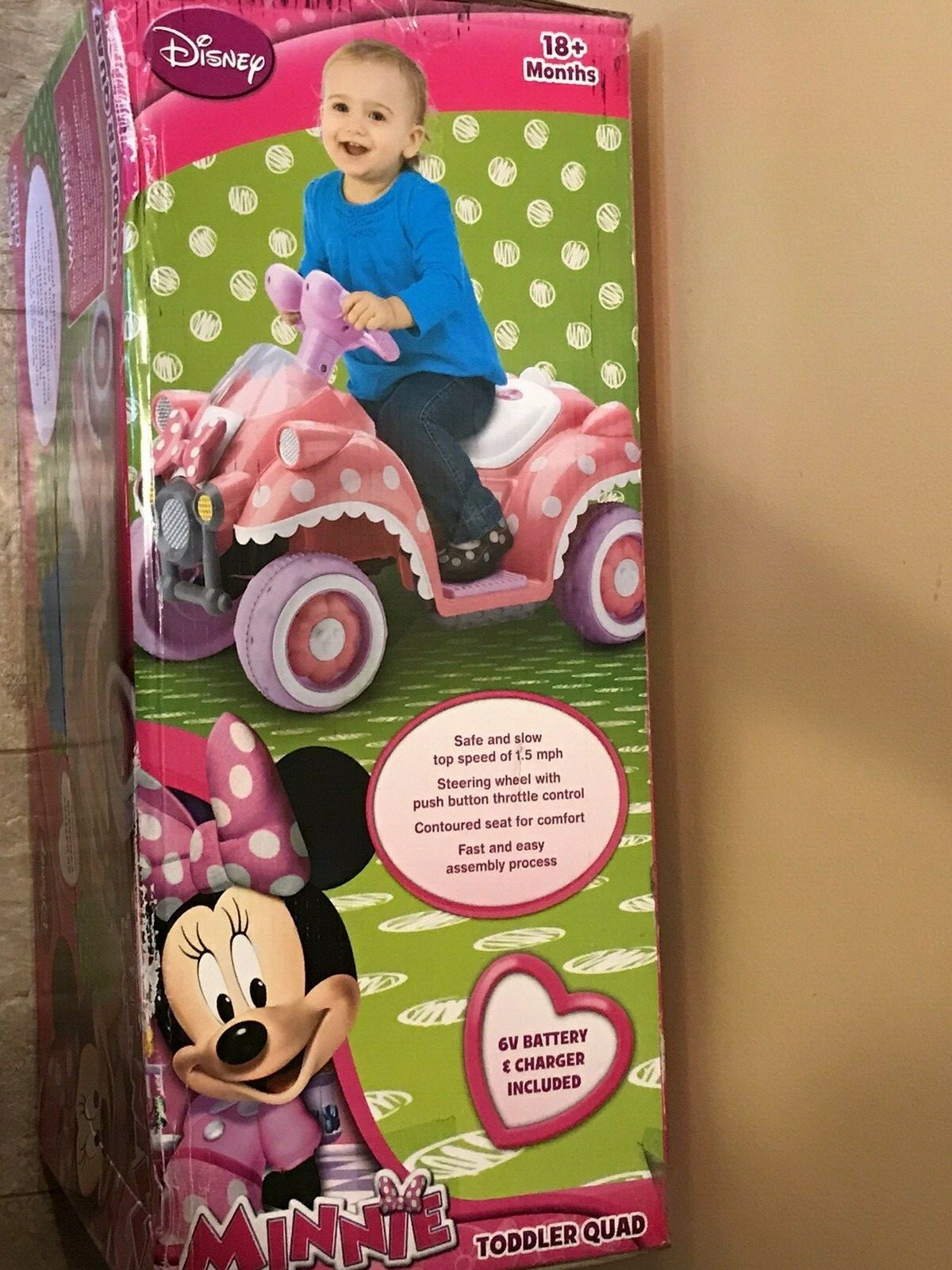 Kid Trax Disney Minnie Mouse 6V Quad Ride On 18+ months NEW IN BOX