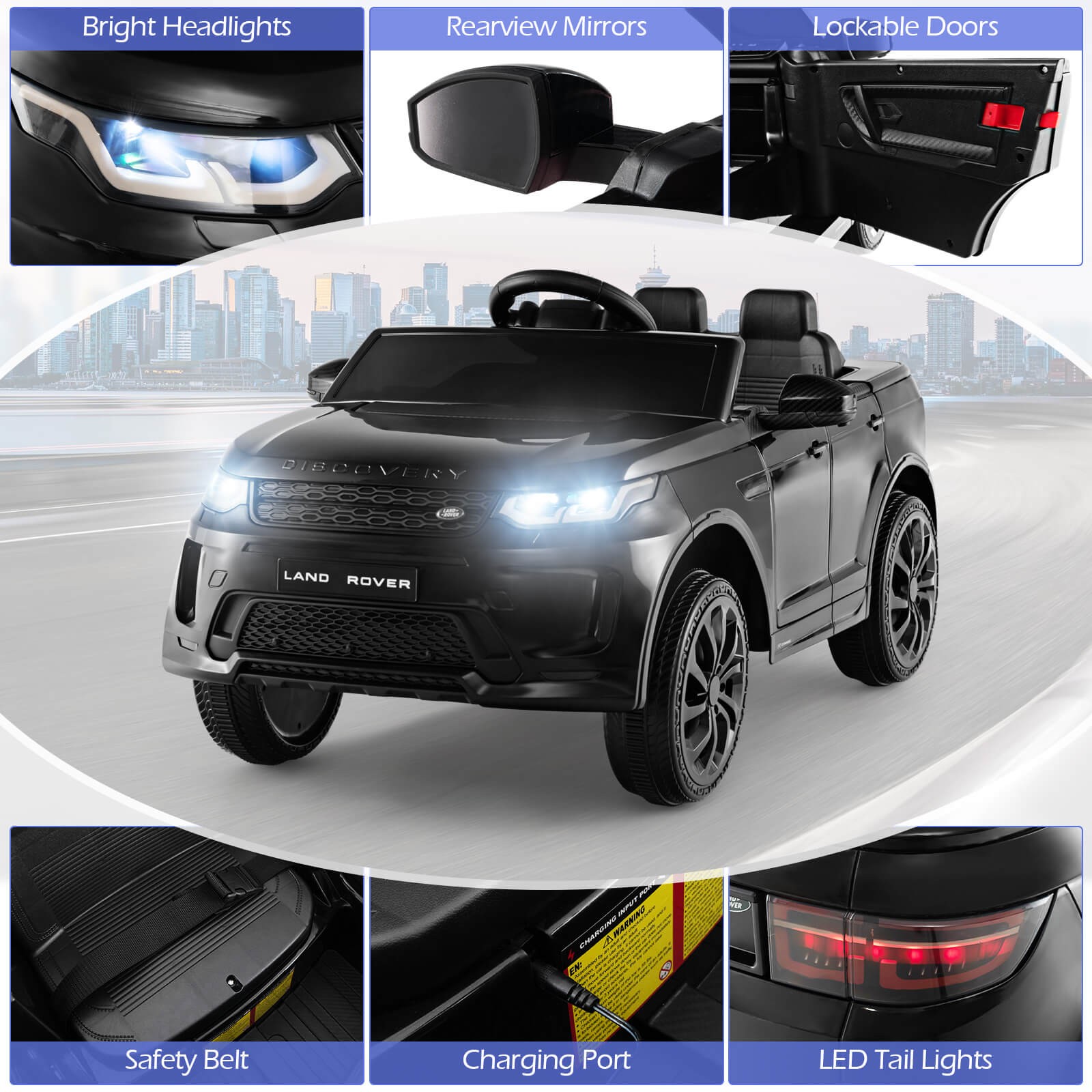 12V Kids Ride On Car Licensed Land Rover Electric Vehicle w/ Remote Control