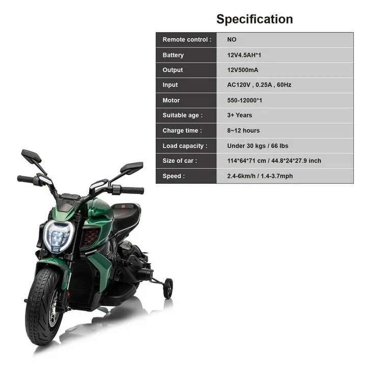 Bro Ducati & Bentley Motorcycle Kids 12V Ride-On