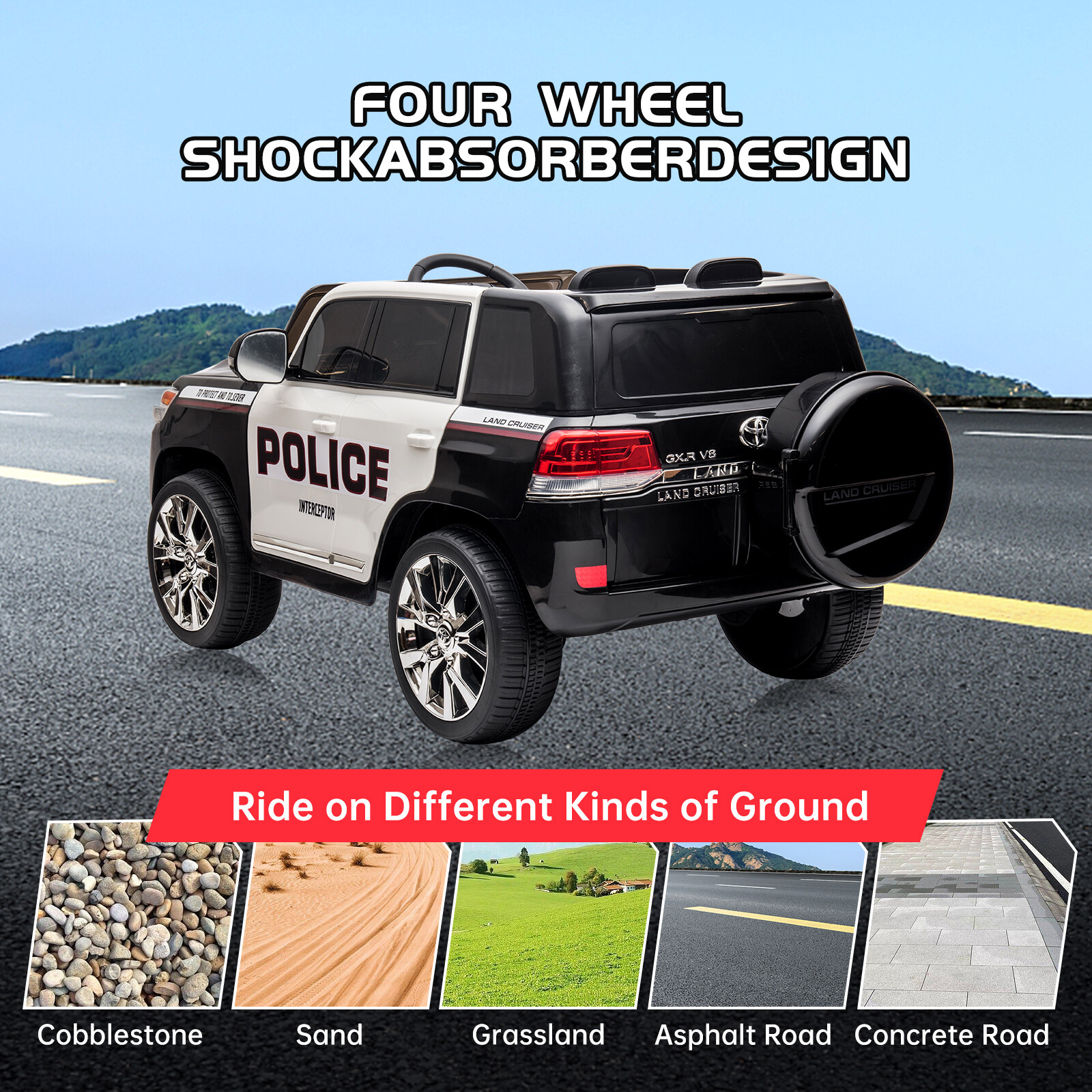 24V Four-Wheel Drive Children’s Electric Car, 4×4 Off-Road Four-Wheel Vehicle
