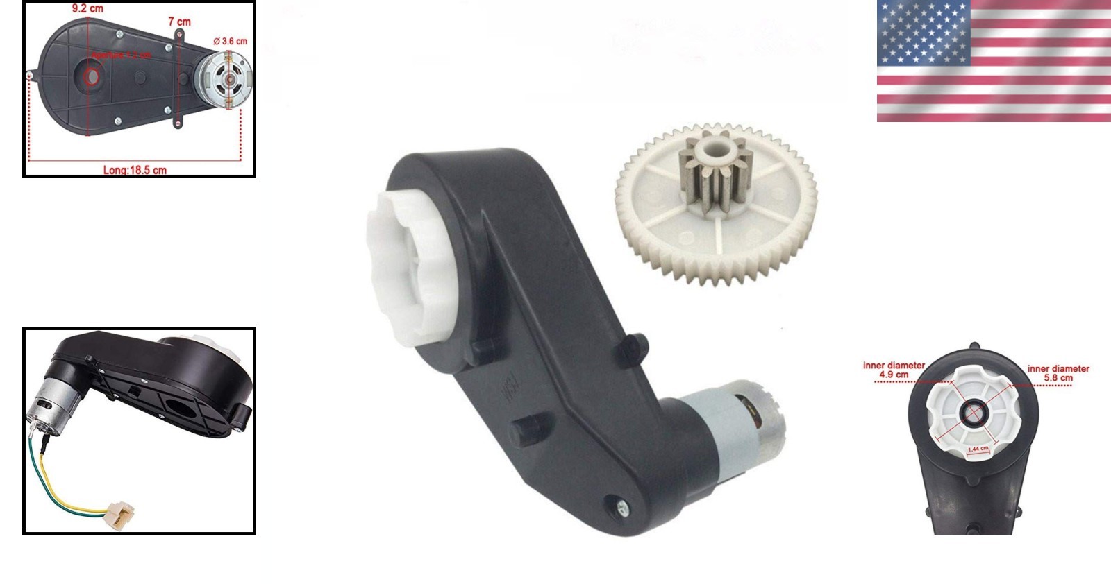 24V 30000RPM Gearbox Motor for Kids Ride-On Car Parts – High Torque Performance