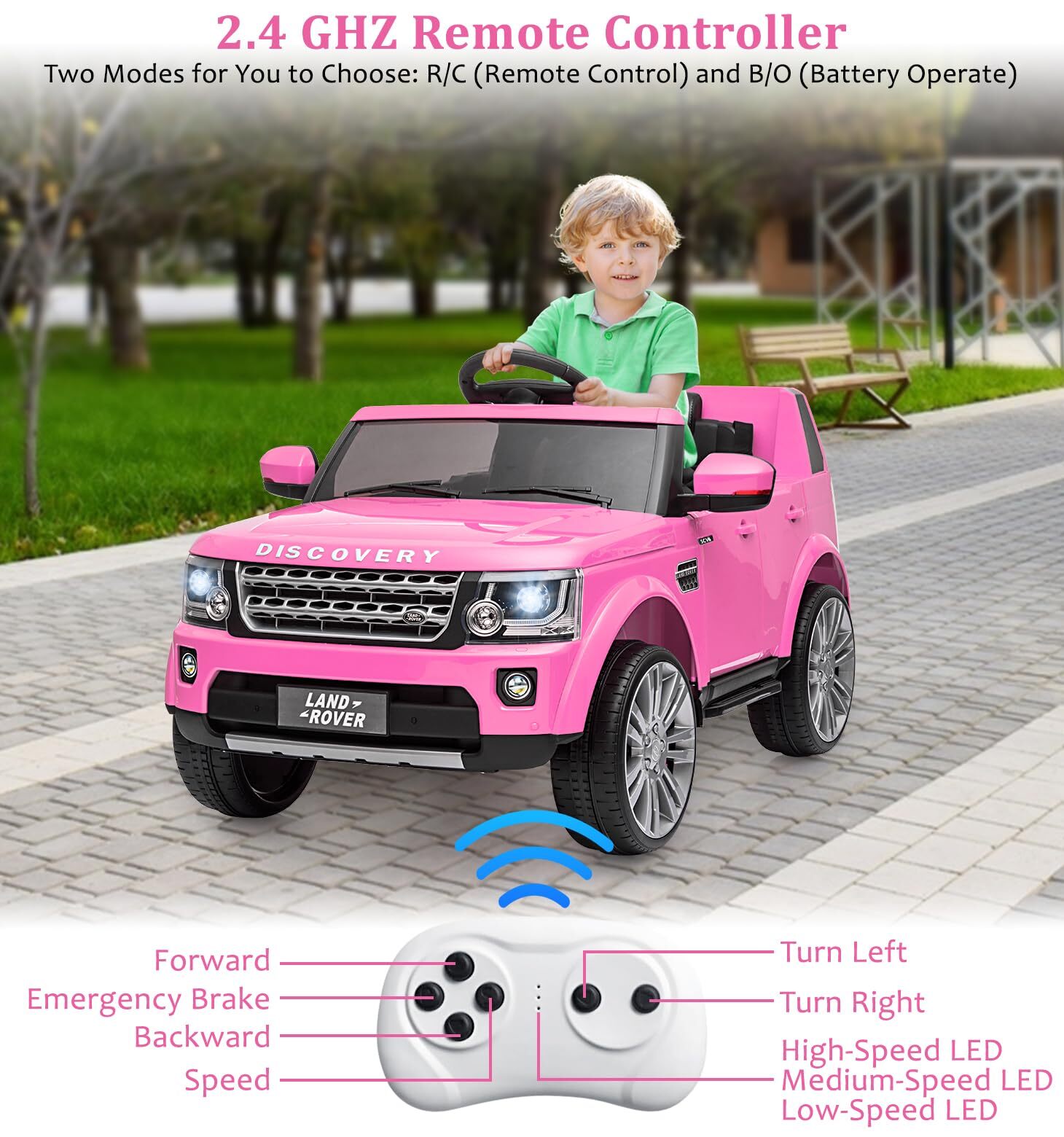 12V Ride On Toys for Toddler 3-8, Kids Electric Car With Parent Remote Control