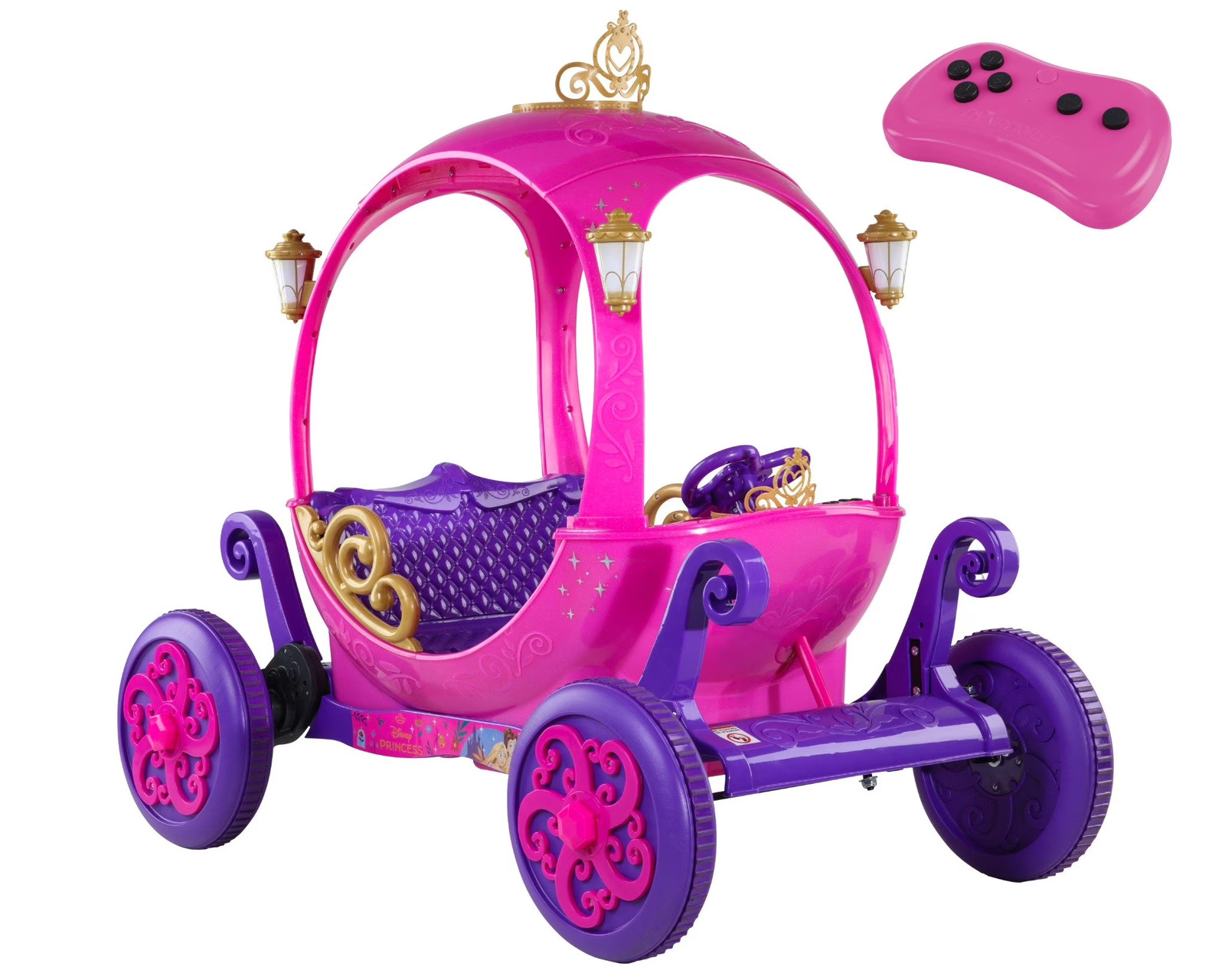 Disney Princess 24V Carriage, Pink, Remote Control, 2 Seats, Ages 3+, 1 Count