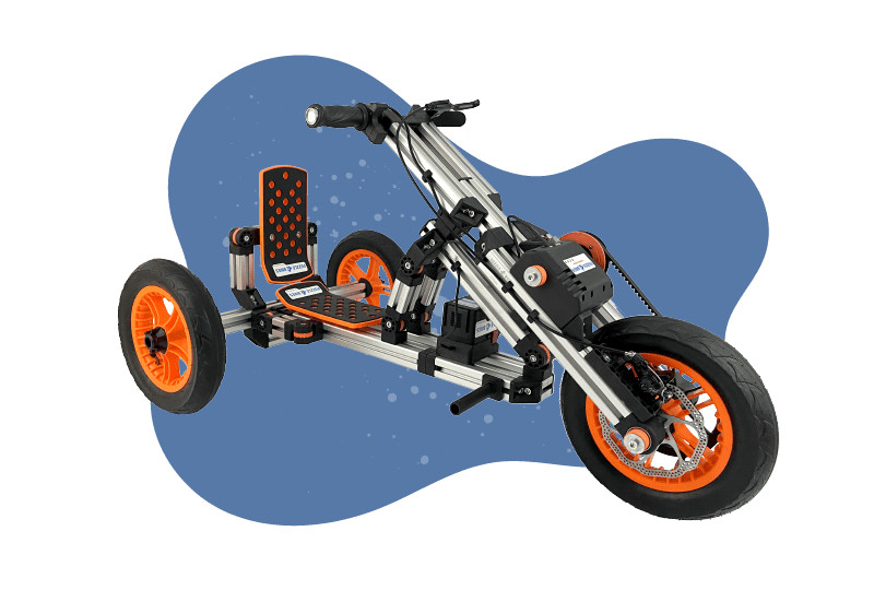 Electric Modular Kids Go Kart Bike 20+ Builds DIY Ride-On Aluminum Kit Ages 4-16
