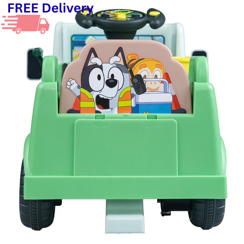 Bluey 6V Garbage Truck Ride-On Kids Electric Vehicle Toy w/ Dump Function