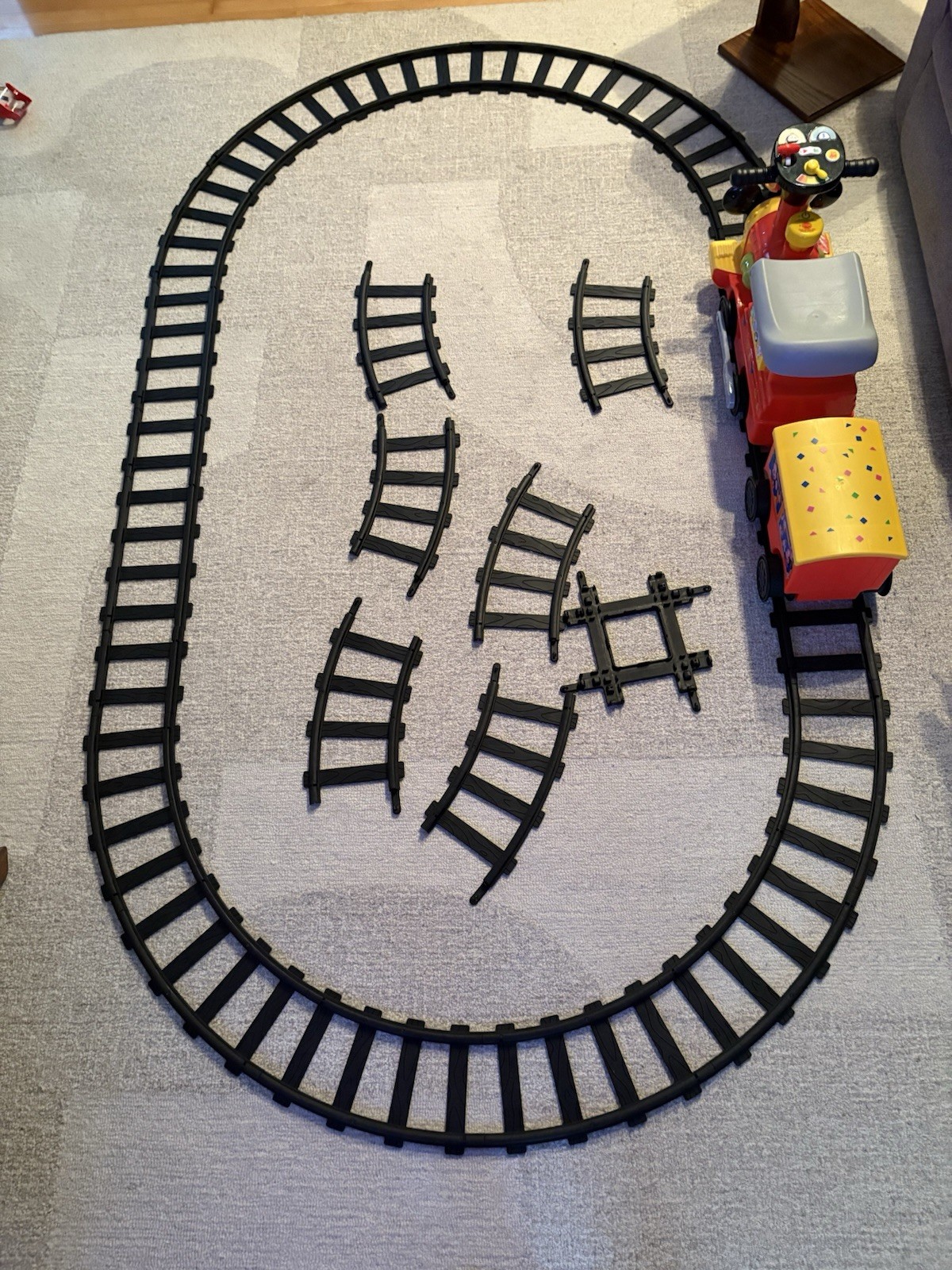 Kiddieland Mickey Mouse 6-Volt Powered Train with Caboose & Tracks