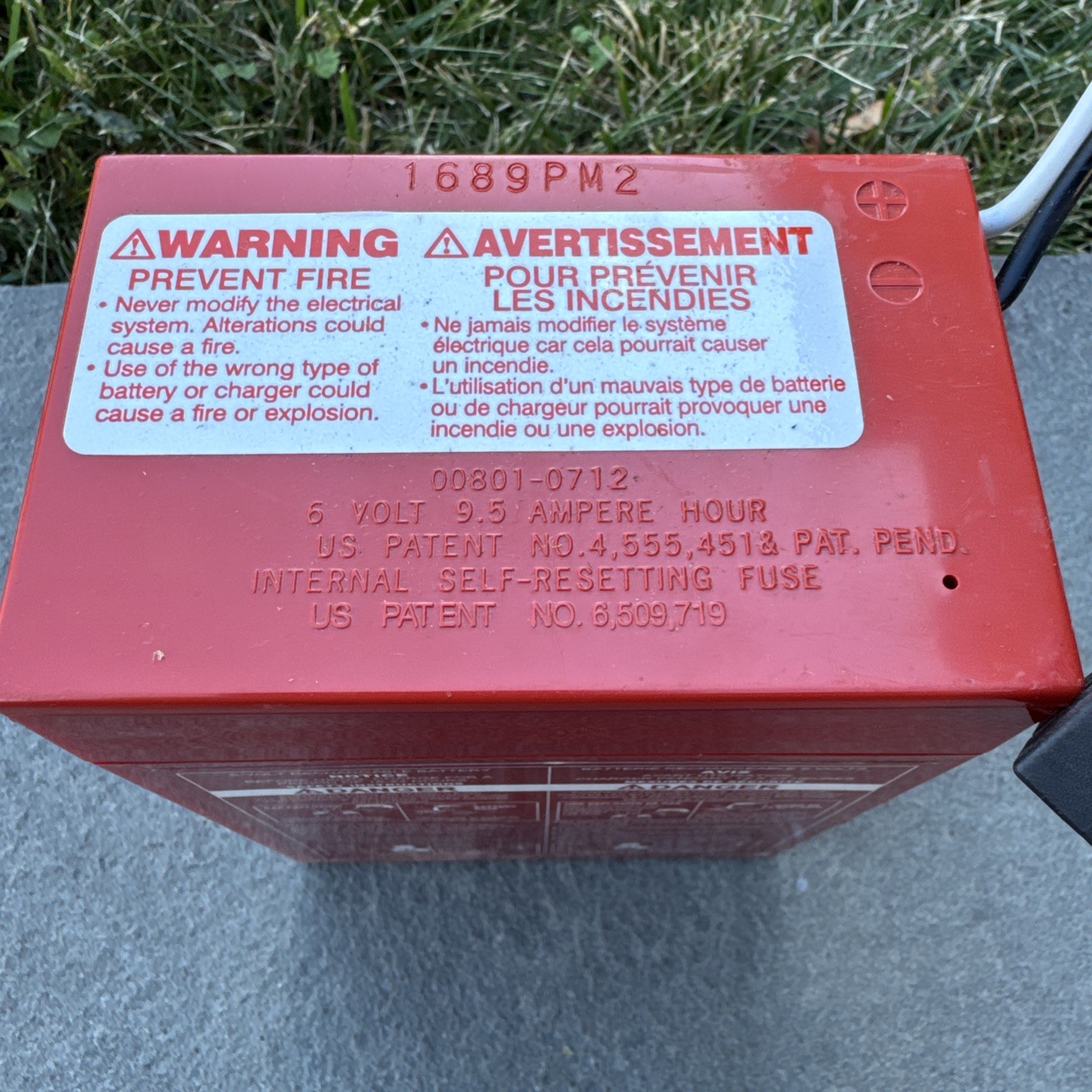 Power Wheels 6 Volt Red Replacement Battery Genuine OEM 00801-0712