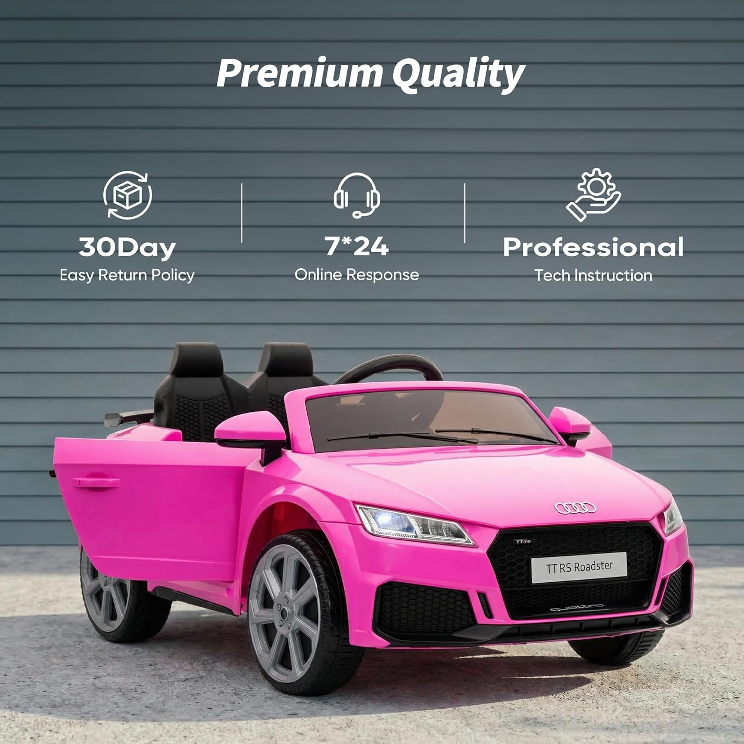 Hikiddo Licensed Audi TTRS Electric Kids Car, 24V Kids Ride-On Toy Car for Toddl