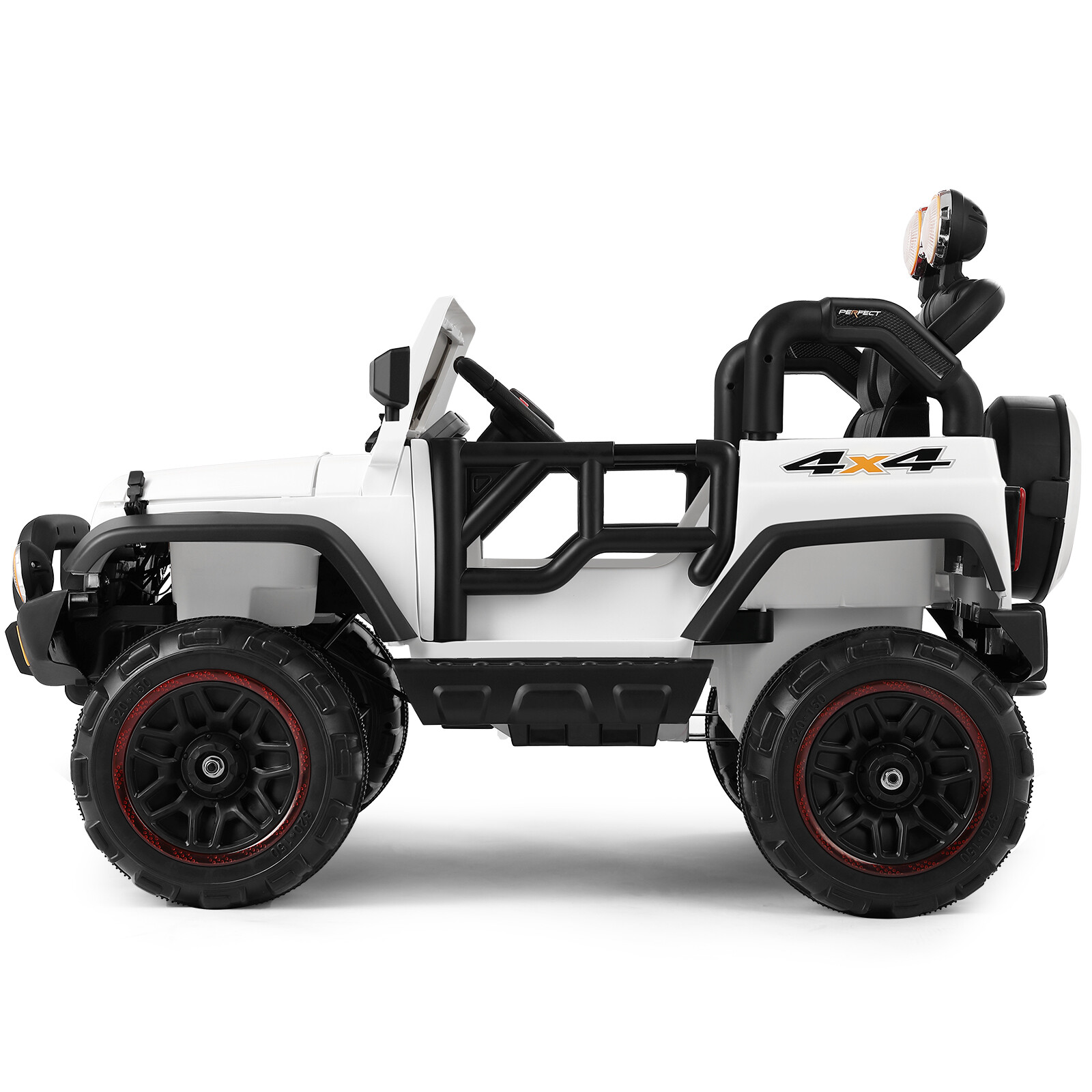 12V Battery 3 Speeds Kids White Ride On Car Truck w/ RC+MP3+LED Light+USB+Cover
