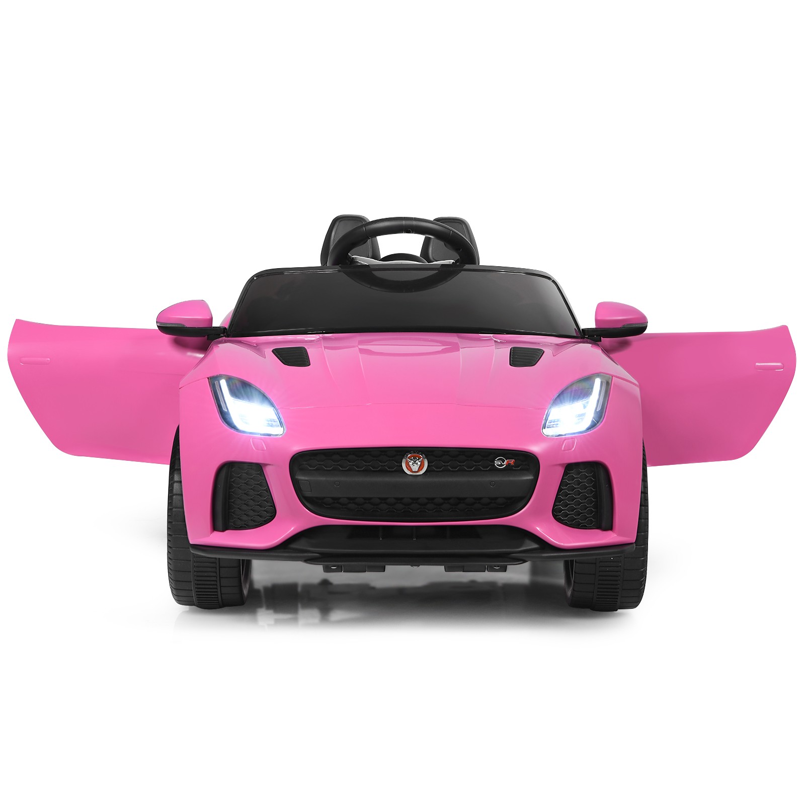 Honey Joy 12V Jaguar F-Type SVR Licensed Kids Ride On Car w/ MP3 & Lights Pink