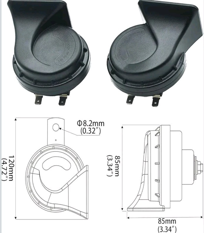 NEOGET Car Horn 12V Super Loud Electric Waterproof High Low Daul Tone (open box)