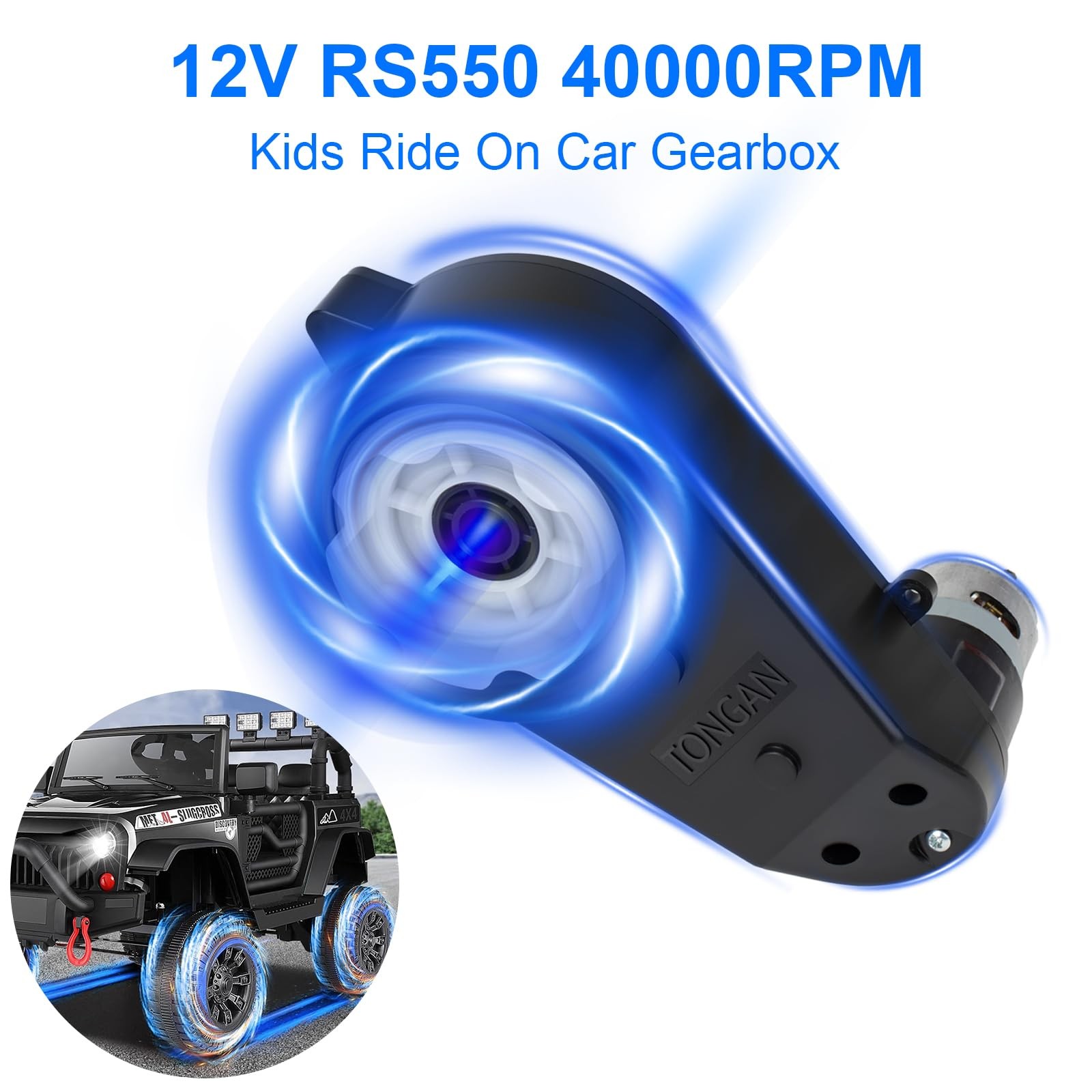 12V Powered Wheels Motor Gearbox Replacement 2 Pcs RS550 40000RPM High Speed…