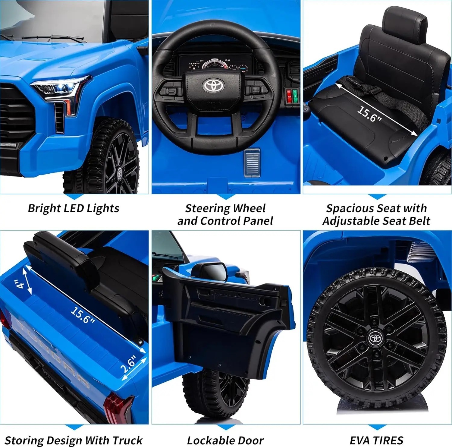 12V Toyota Ride On Truck 4Runner Tacoma Electric Remote Control With Safety Belt