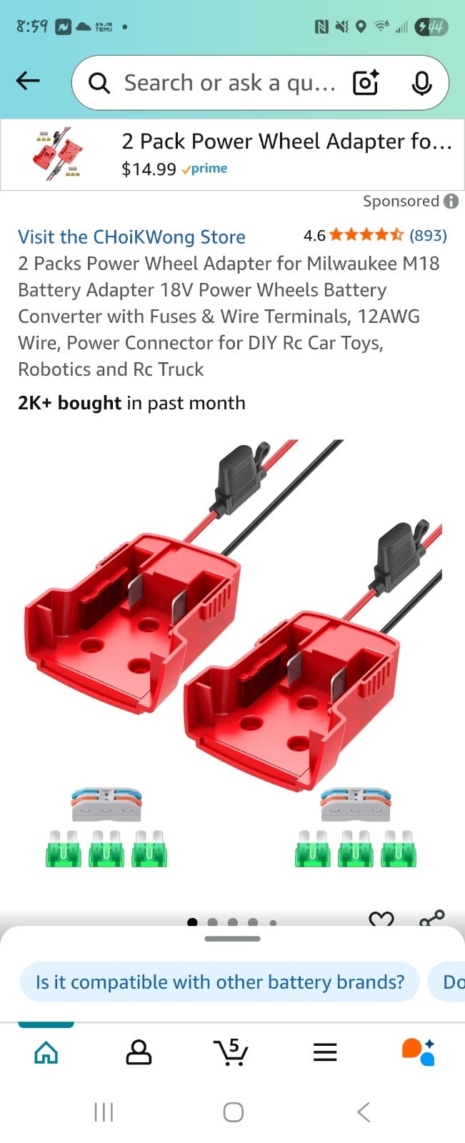 2pk Power Wheels Adaptor Etc