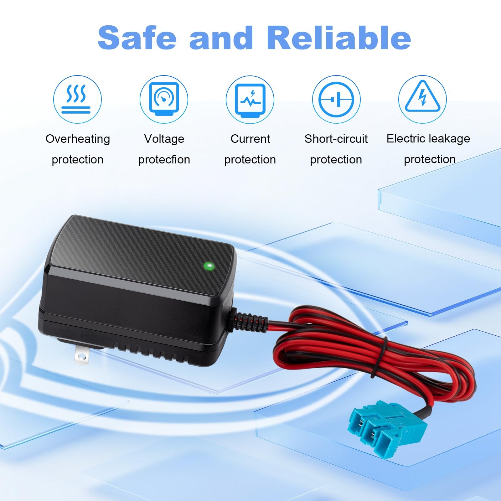 12V Battery Charger for 12V Peg-Perego Battery John Deere Ground Force Tracto…