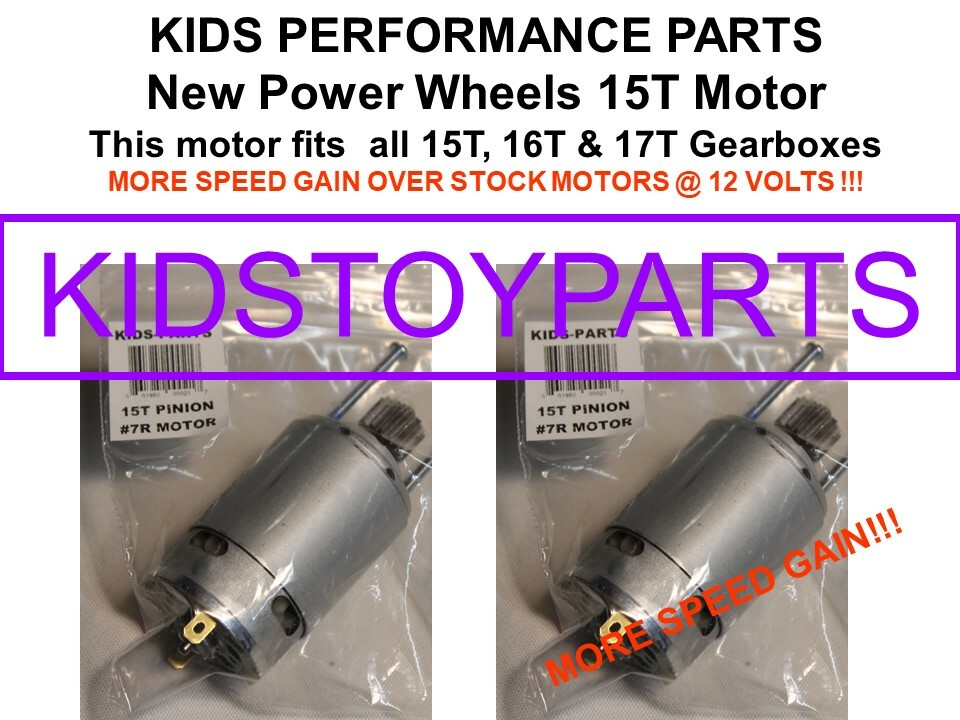 2x 12v FASTER @ 12V MOTORS 15T OR 19T OR 21T OR 23T FITS POWER WHEELS GEARBOXES