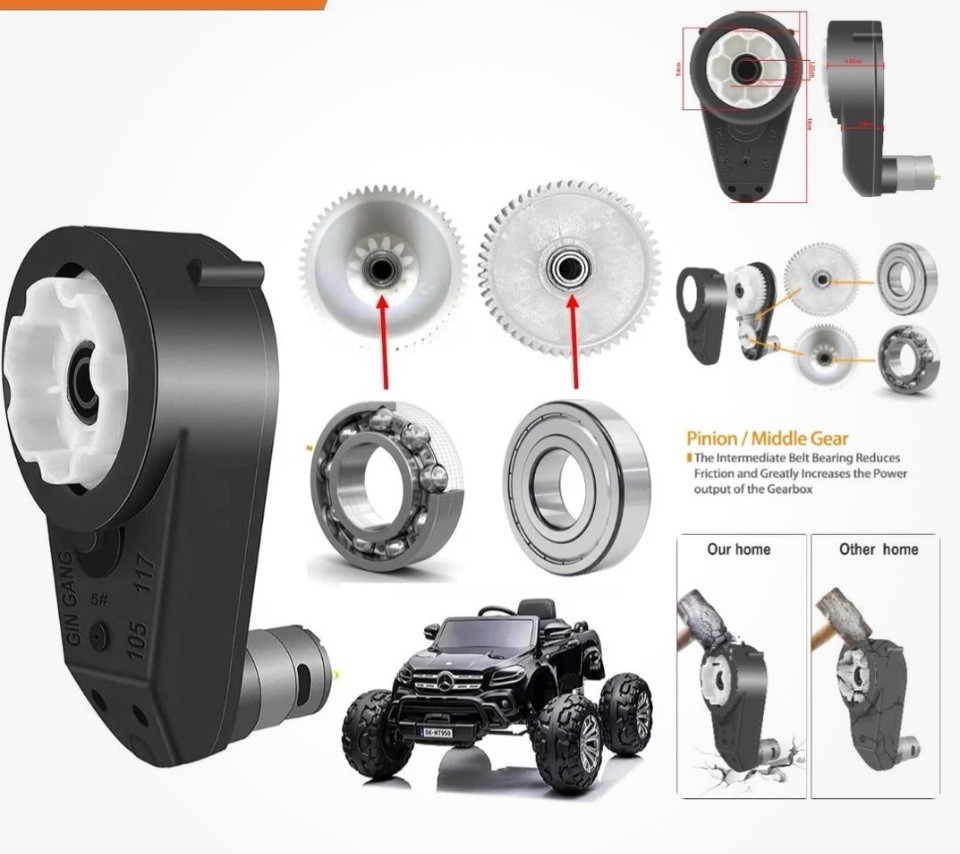 24V RS555 High Torque Motor Upgrade for Power Wheels – 30000RPM Performance