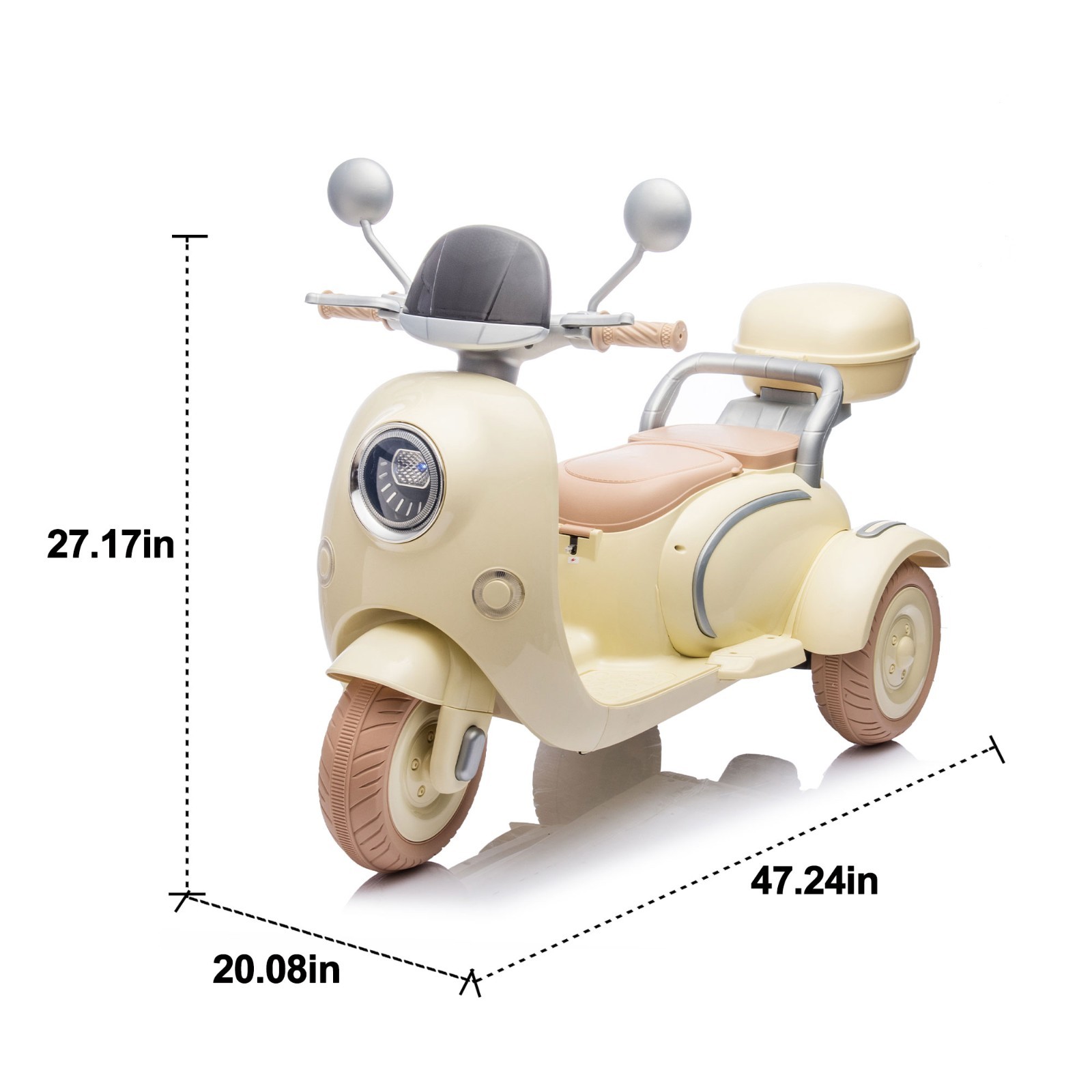 12V Kids Ride On Electric Motorcycle 2-Seater Parent-Child Scooter w/ Trunk