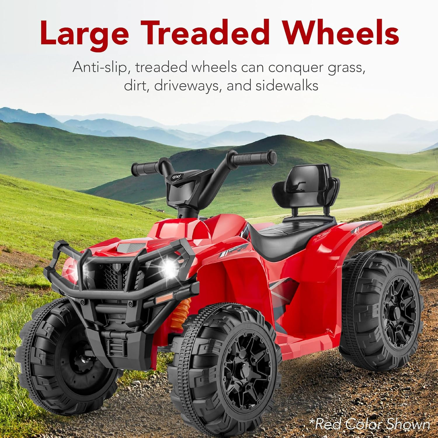 12V Kids Ride-On Electric ATV, 4-Wheeler Quad Car Toy W/Bluetooth Audio, 2.4Mph