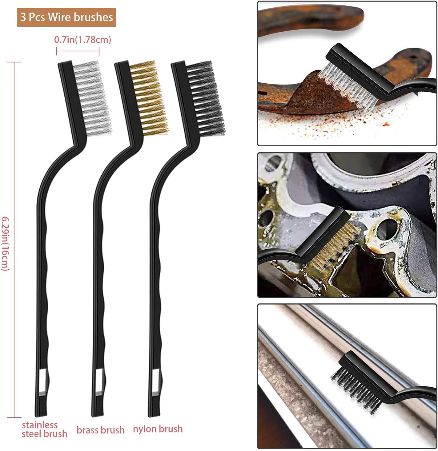 12Pcs Car Wheel & Tire Brush Kit,Including 17Inch Long Wheel Brush,Short Handle