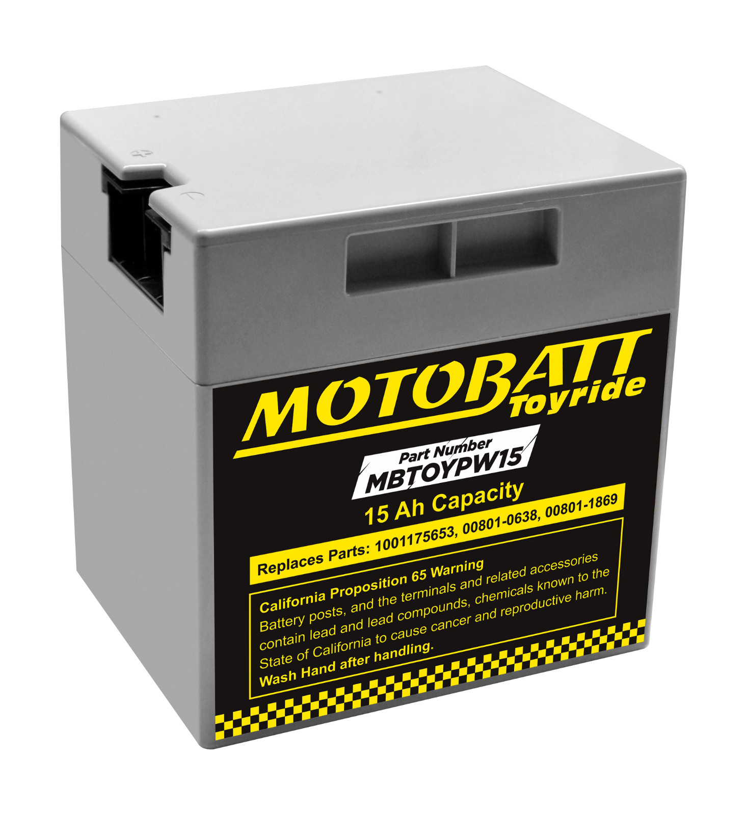 MotoBatt MBTOYPW15 Powerwheels Ride-On Toy Replacement Battery 12-Volt 15-Ah AGM
