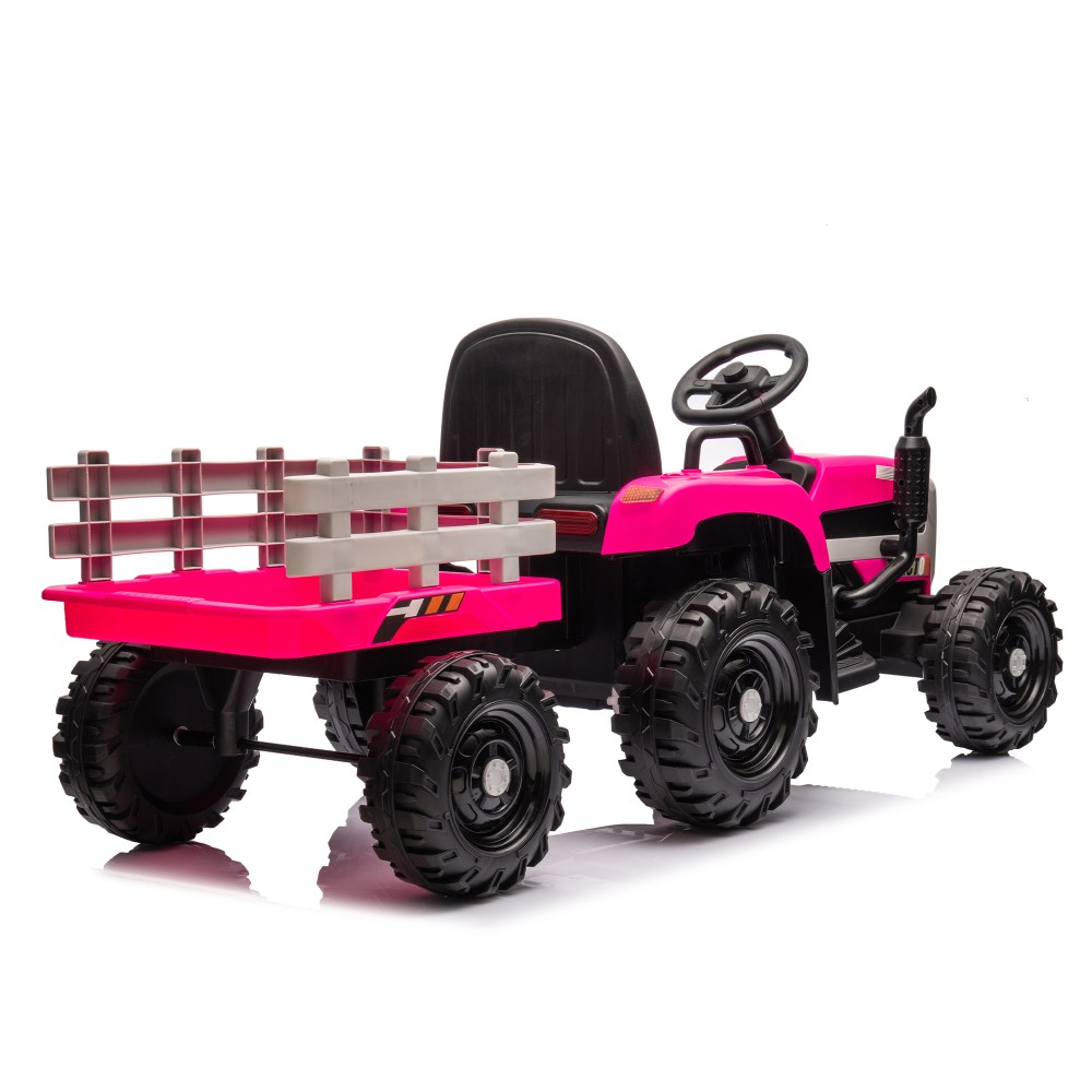 24V Battery Electric Ride on Tractor w/ Trailer 200w*2motor 1.86-4.97MPH/Remote