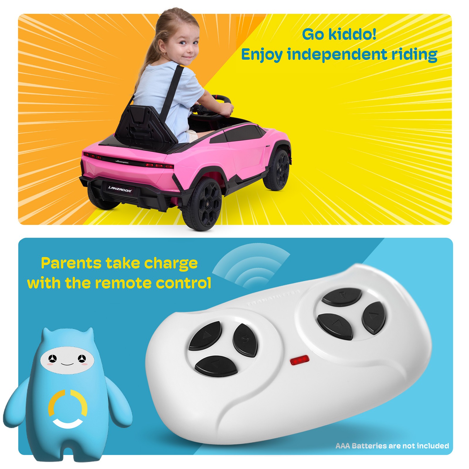 Kidzone 12v Electric Ride On Car with Parent Remote Control