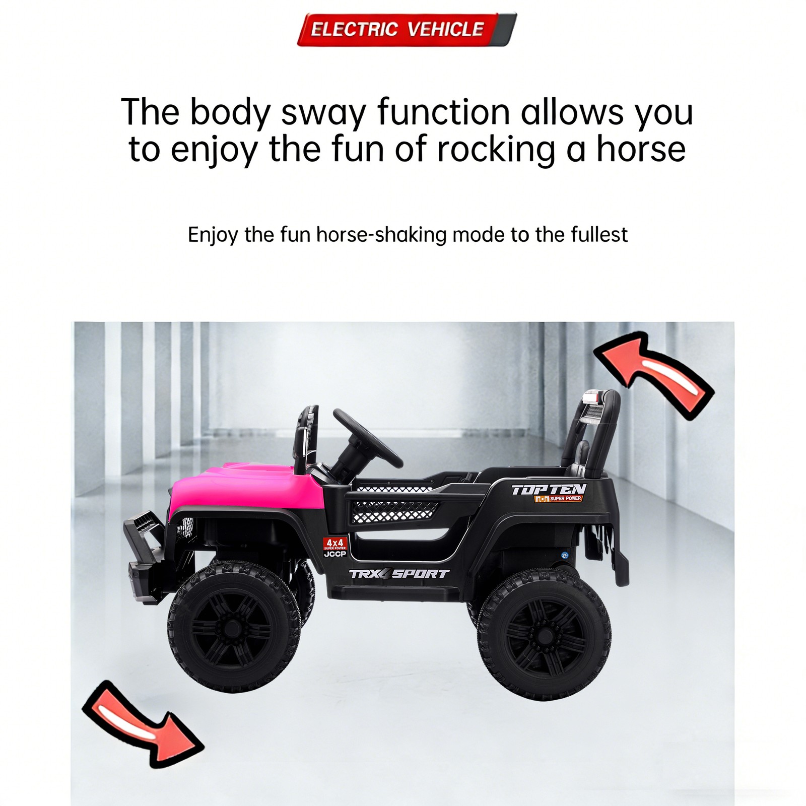 Ride on Car Kids Electric Car with Remote Control Swing for 3~6 Years Gift Pink