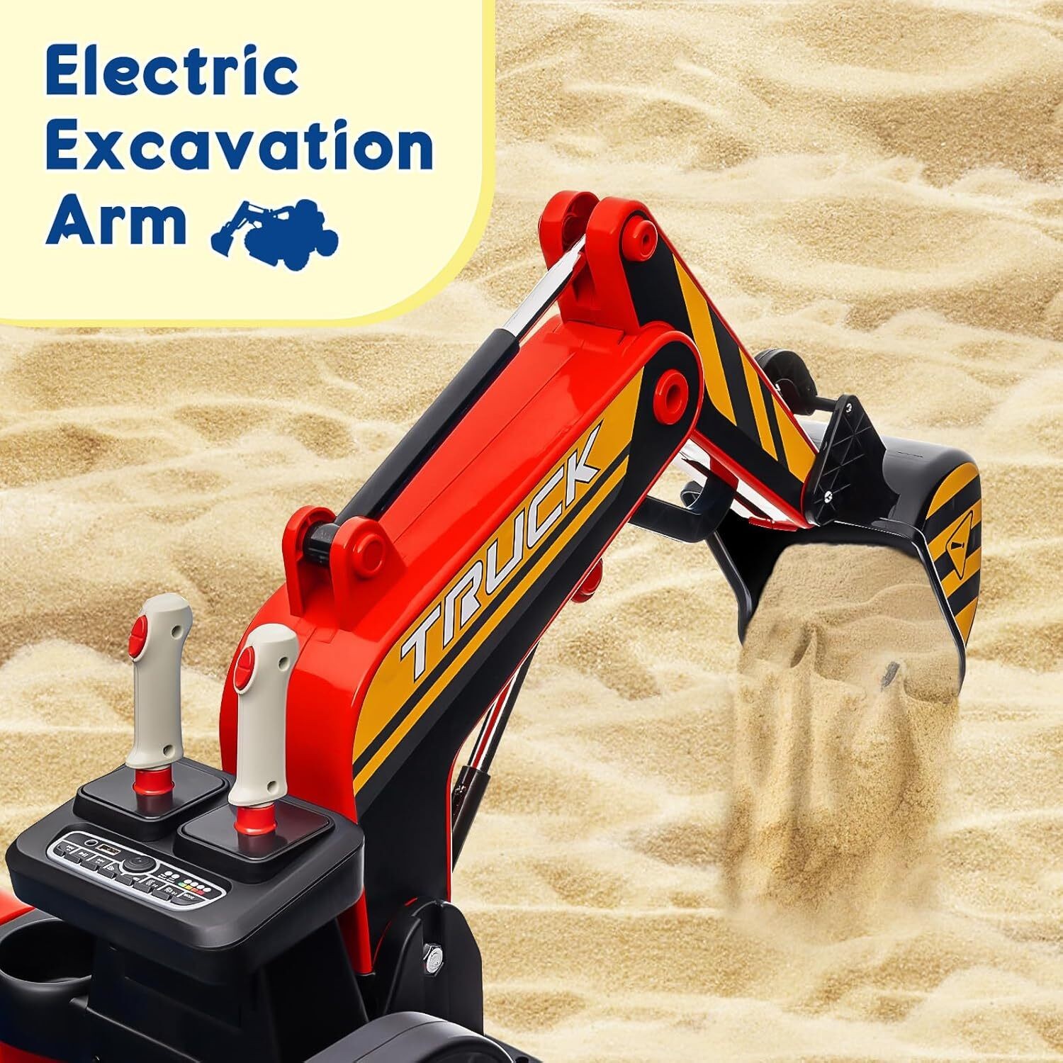 Kids Ride On Excavator 12V 10AH Electric Excavator Toys w/ Remote Control Music