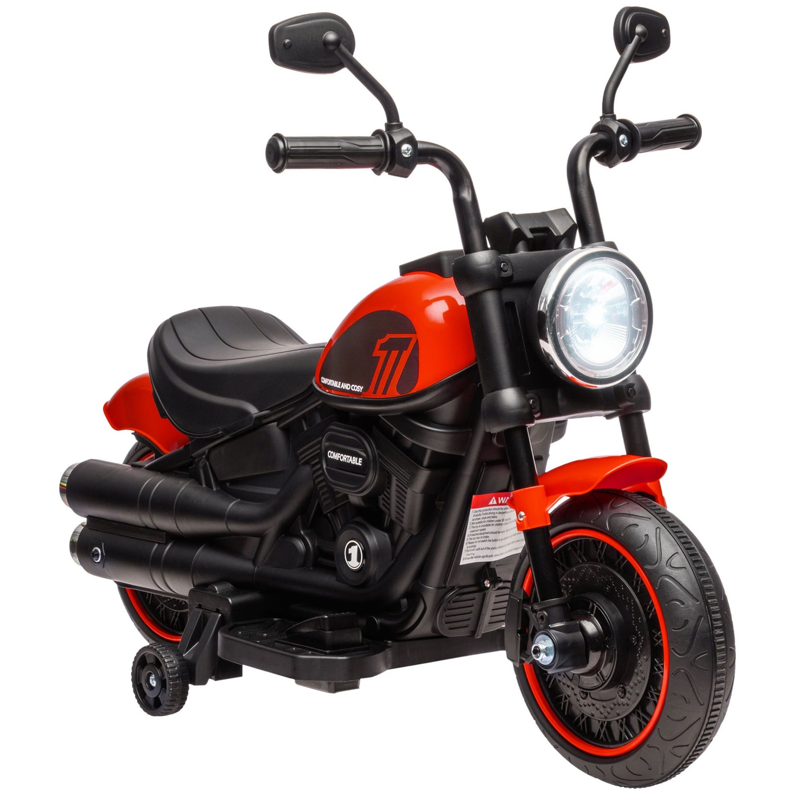 6V Motorcycle for Toddlers 30×16.5×22.5 in 55lb Load Red