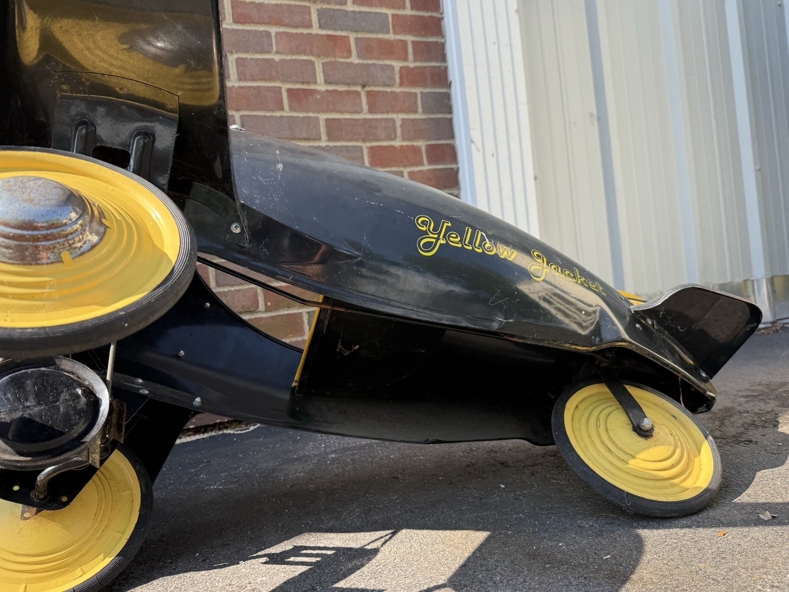 American Retro Yellow Jacket Pedal Airplane Special Edition Metal Ride On Toy