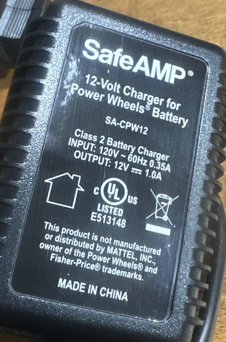 New Power Wheels 12V Battery Charger – SafeAMP SA-CPW12
